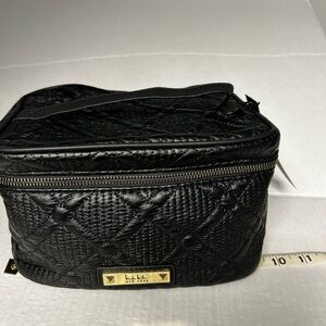 Nicole Miller Black Quilted Makeup Case